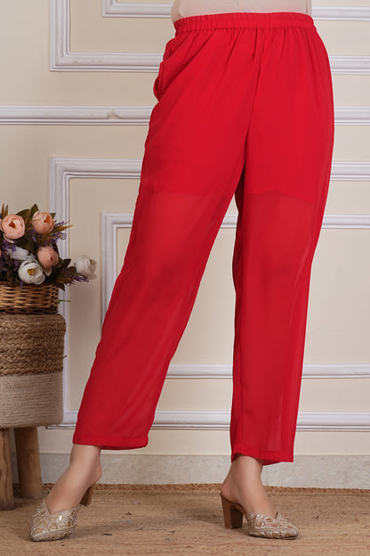 Red Kurta Set with Matching Dupatta