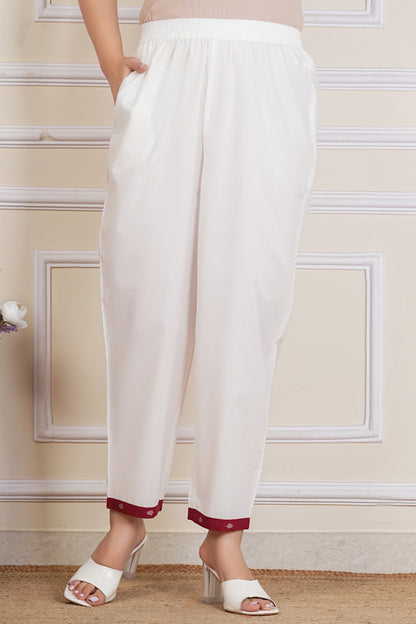 Tavajju Maroon Printed Cotton Kurta Pant Set